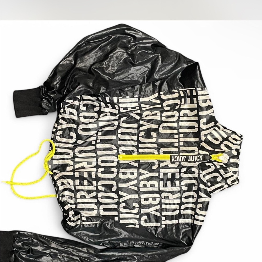 Juicy Couture Black and White Jacket with Yellow Accents